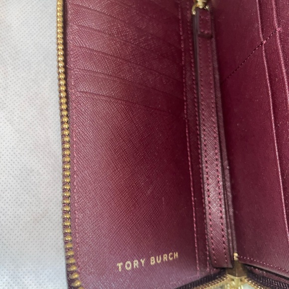 Like New, Tory Burch Burgundy Wristlet - Picture 8 of 14